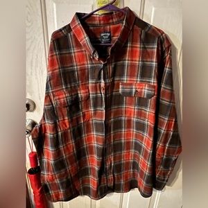 Faded glory mens long sleeve flannel 3XL rust blue and tan